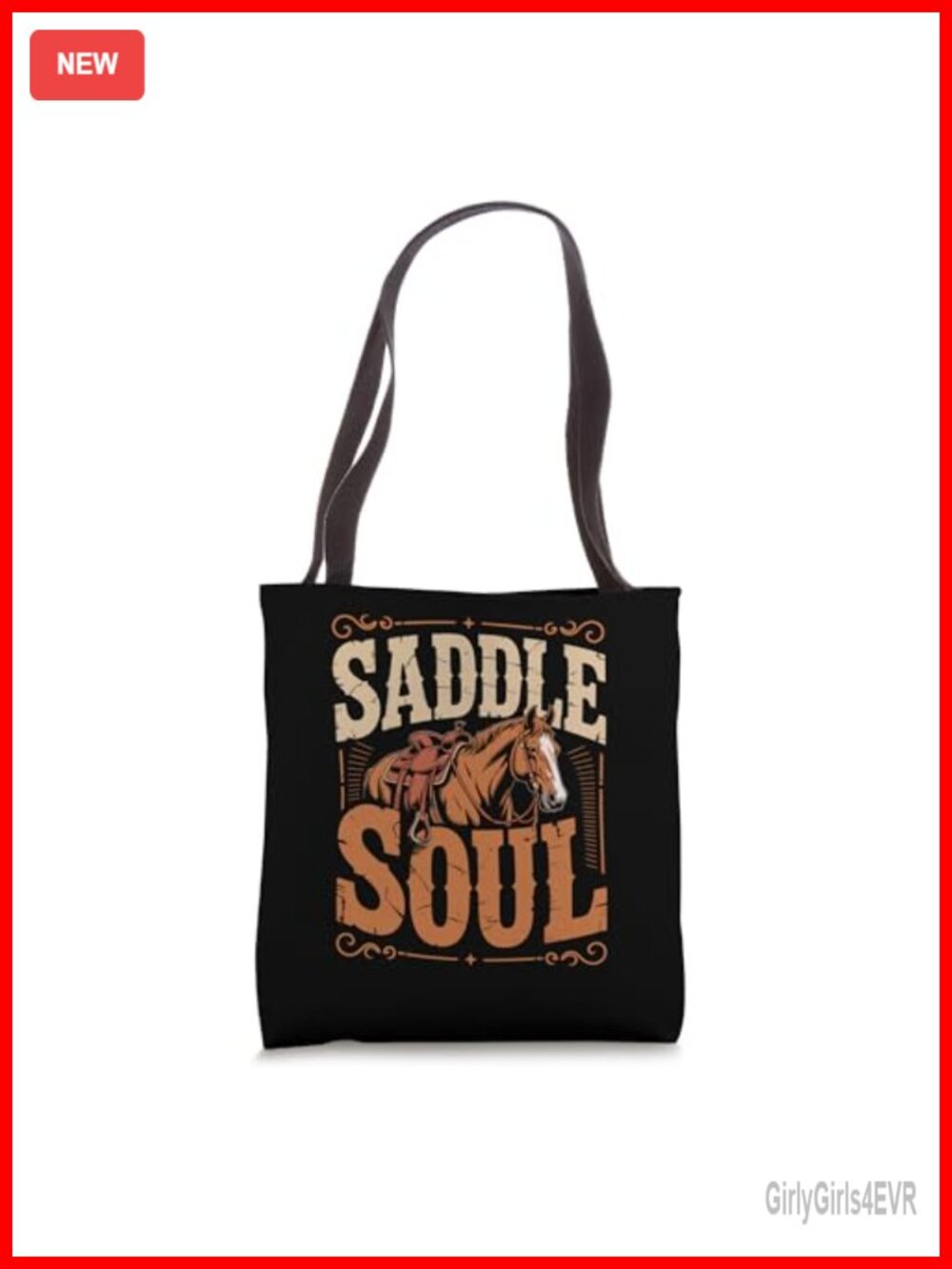 Saddle Soul Equestrian Rider Tote Bag Polyester Canvas Reinforced